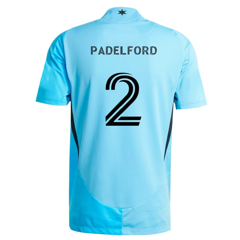 Danxen Kinderen Devin Padelford #2 Lichtblauw Zwart Uitshirt Uittenue 2026/27 T-Shirt