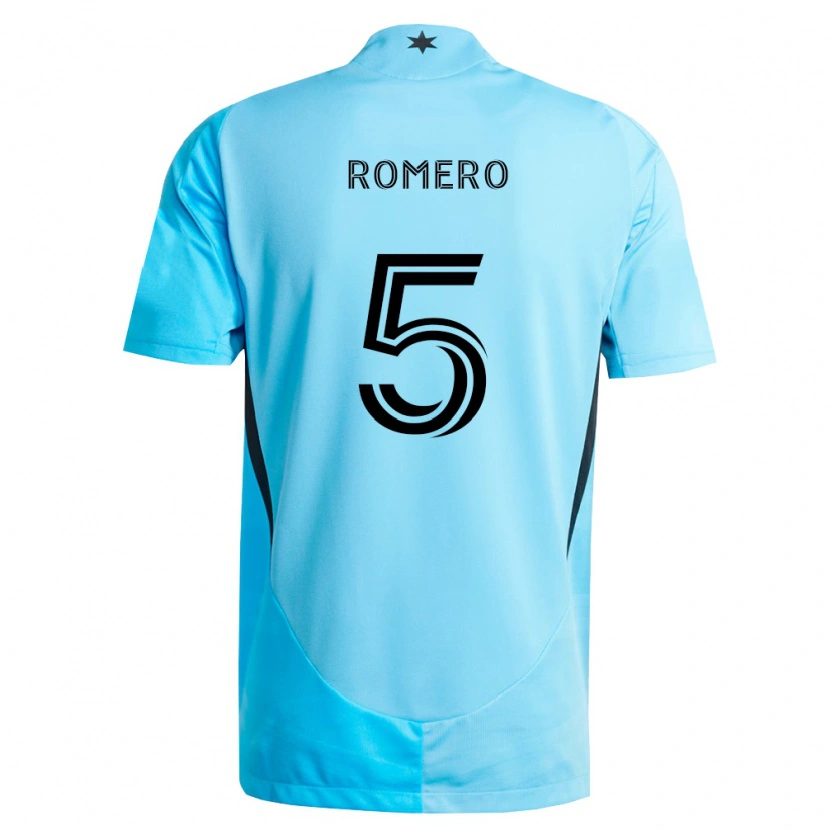 Danxen Kinderen Nicolás Romero #5 Lichtblauw Zwart Uitshirt Uittenue 2026/27 T-Shirt