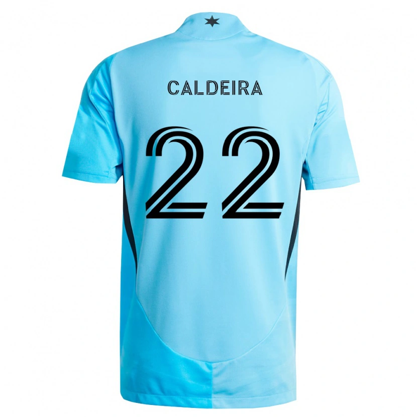 Danxen Kinderen Marcus Caldeira #22 Lichtblauw Zwart Uitshirt Uittenue 2026/27 T-Shirt