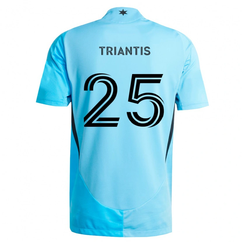 Danxen Kinderen Nectarios Triantis #25 Lichtblauw Zwart Uitshirt Uittenue 2026/27 T-Shirt