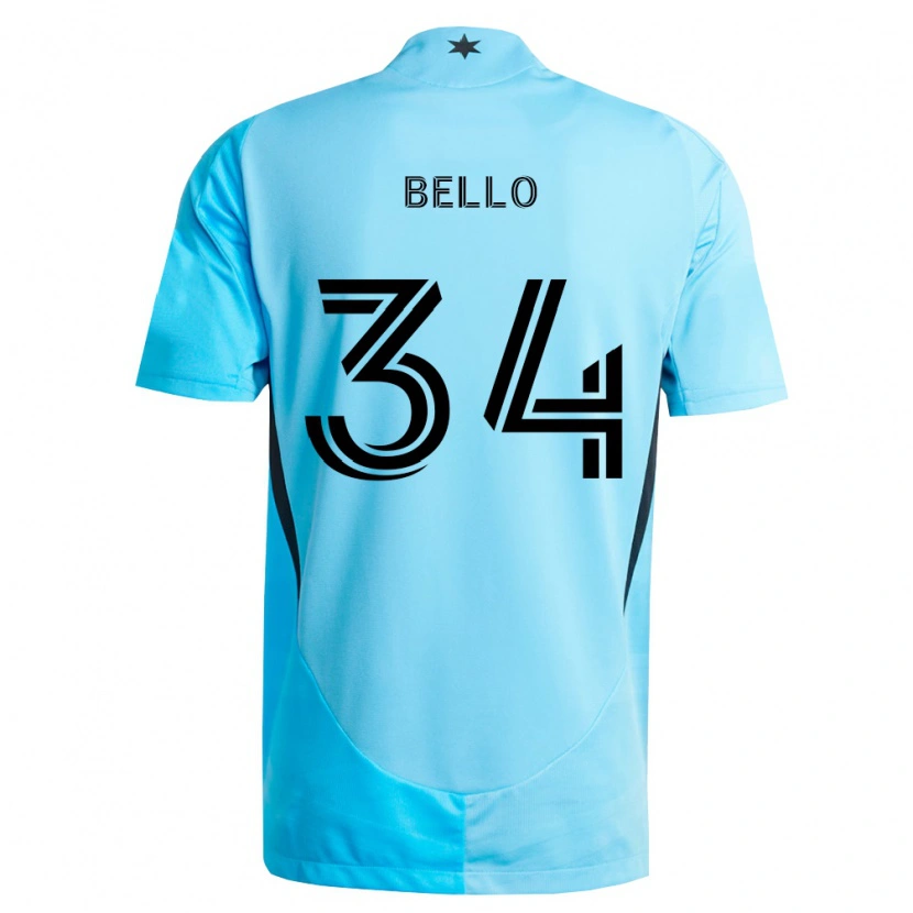Danxen Kinderen Zaydan Bello #34 Lichtblauw Zwart Uitshirt Uittenue 2026/27 T-Shirt