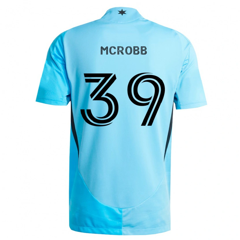 Danxen Kinderen Finn Mcrobb #39 Lichtblauw Zwart Uitshirt Uittenue 2026/27 T-Shirt