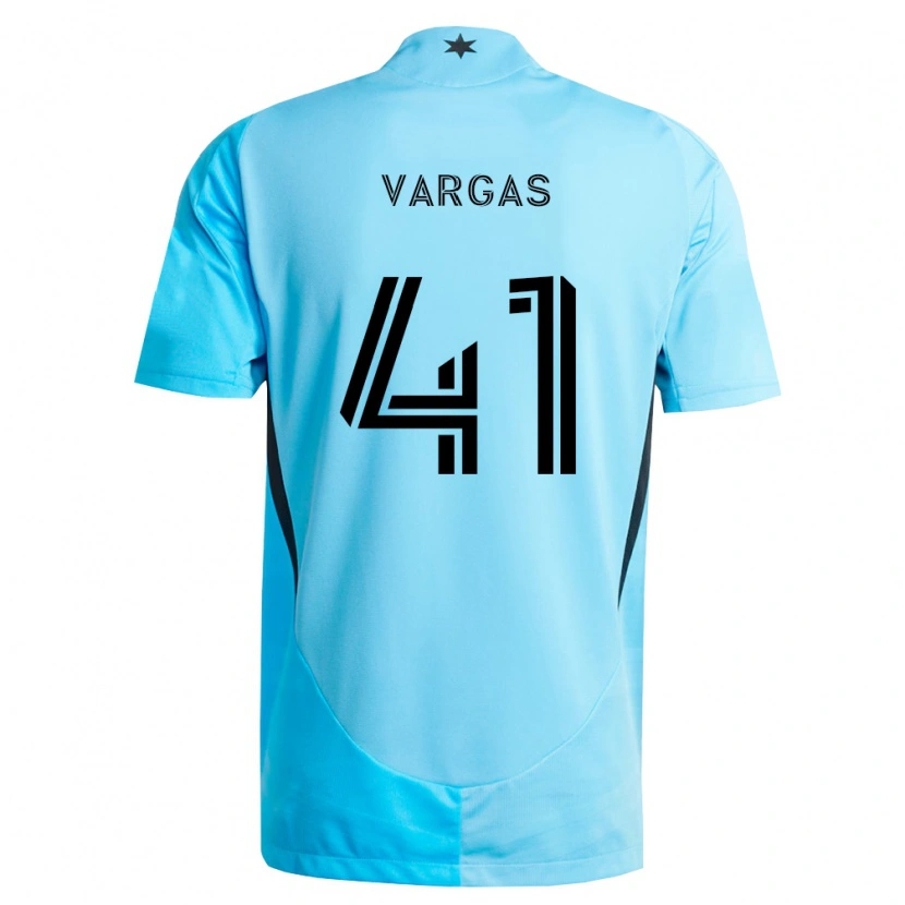 Danxen Kinderen Dominick Vargas #41 Lichtblauw Zwart Uitshirt Uittenue 2026/27 T-Shirt