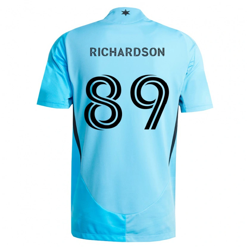 Danxen Kinderen Nick Richardson #89 Lichtblauw Zwart Uitshirt Uittenue 2026/27 T-Shirt