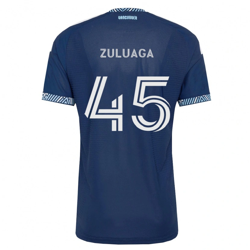 Danxen Kinderen Yeider Zuluaga #45 Diep Blauw Wit Uitshirt Uittenue 2026/27 T-Shirt
