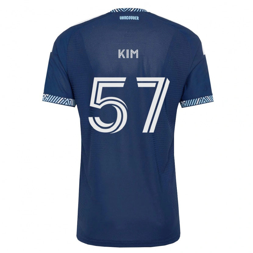 Danxen Kinderen Jayden Kim #57 Diep Blauw Wit Uitshirt Uittenue 2026/27 T-Shirt