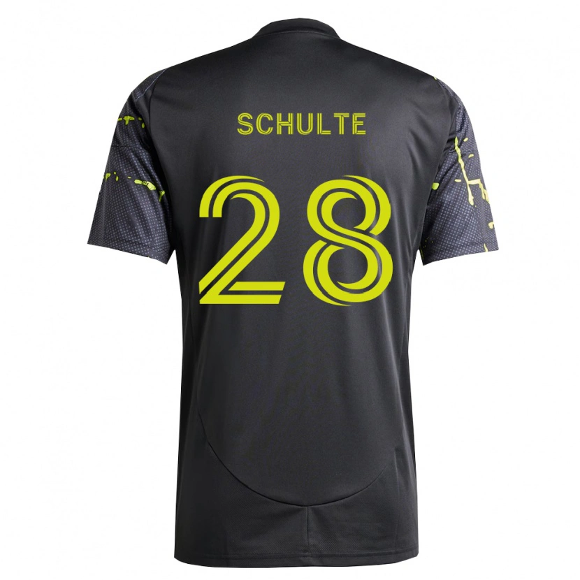 Danxen Kinderen Patrick Schulte #28 Fluorescerend Geel Zwart Uitshirt Uittenue 2026/27 T-Shirt