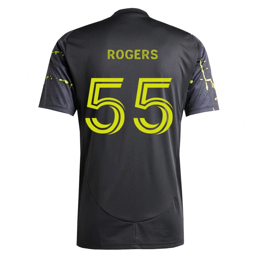 Danxen Kinderen Chris Rogers #55 Fluorescerend Geel Zwart Uitshirt Uittenue 2026/27 T-Shirt