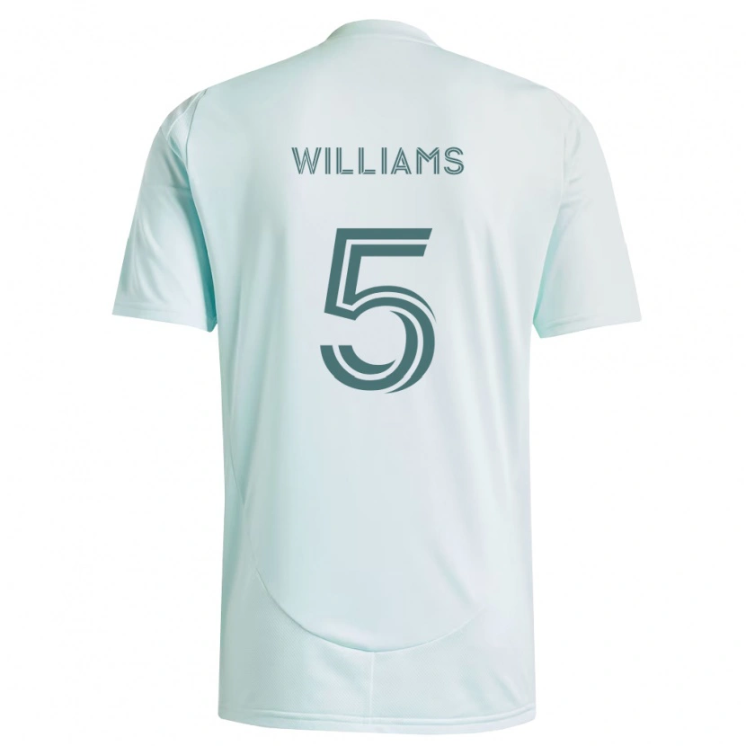 Danxen Kinderen Loïc Williams #5 Wit Lichtgroen Uitshirt Uittenue 2026/27 T-Shirt
