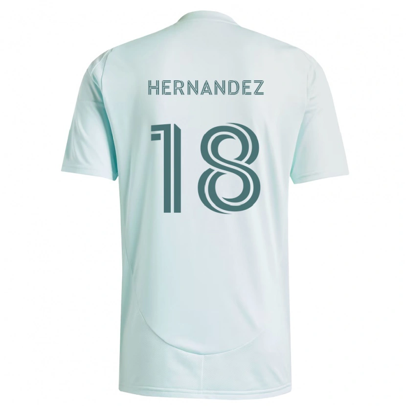 Danxen Kinderen Alex Hernandez #18 Wit Lichtgroen Uitshirt Uittenue 2026/27 T-Shirt