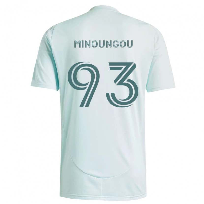 Danxen Kinderen Georgi Minoungou #93 Wit Lichtgroen Uitshirt Uittenue 2026/27 T-Shirt