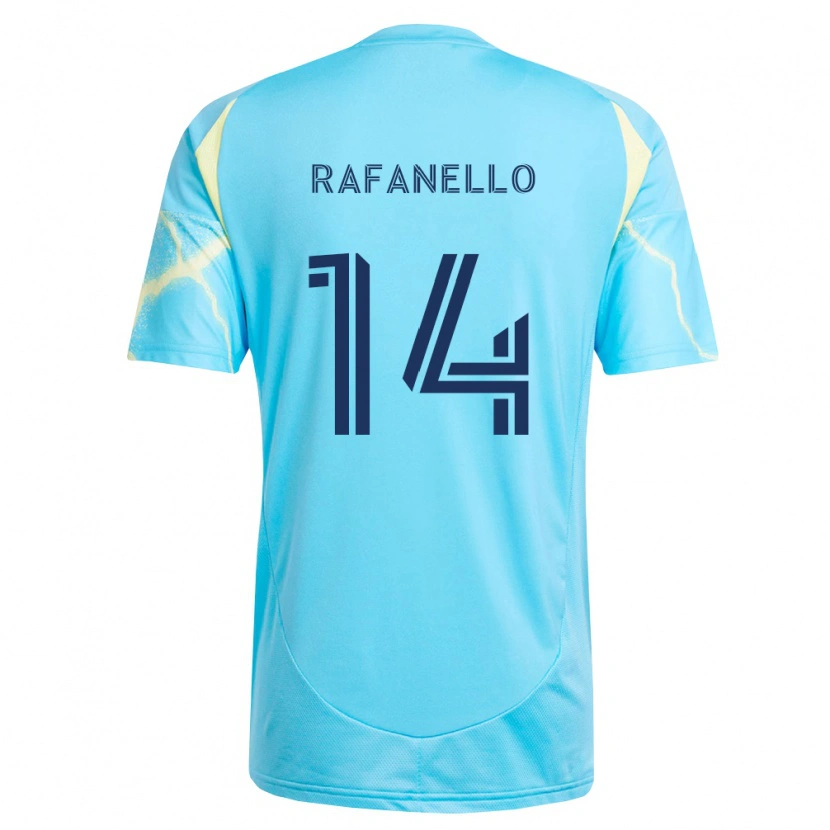 Danxen Kinderen Jeremy Rafanello #14 Lichtblauw Zwart Lichtgeel Uitshirt Uittenue 2026/27 T-Shirt