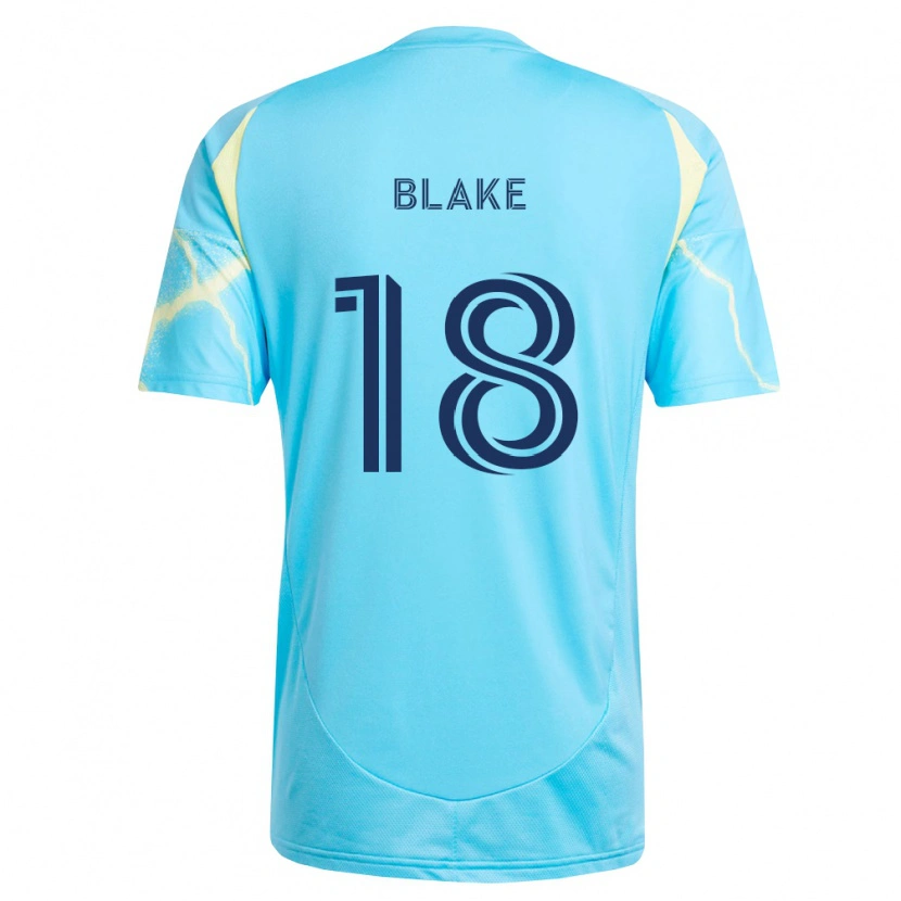 Danxen Kinderen Andre Blake #18 Lichtblauw Zwart Lichtgeel Uitshirt Uittenue 2026/27 T-Shirt