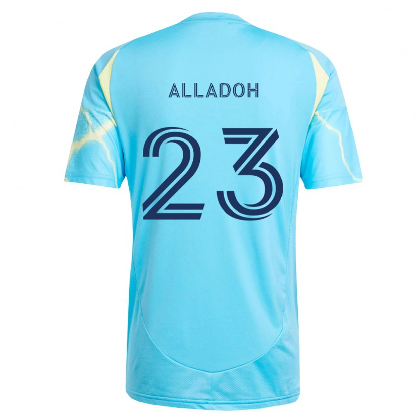 Danxen Kinderen Ezekiel Alladoh #23 Lichtblauw Zwart Lichtgeel Uitshirt Uittenue 2026/27 T-Shirt
