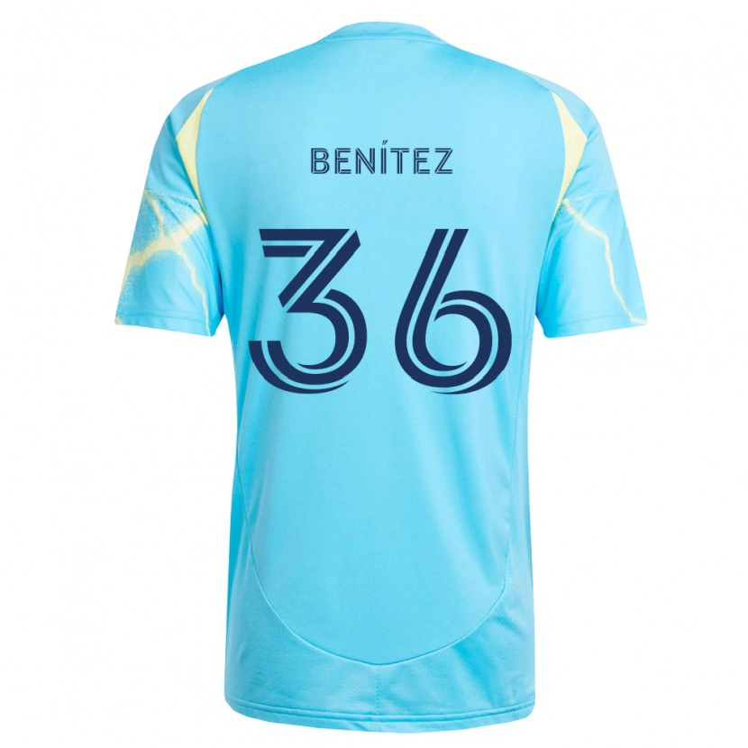 Danxen Kinderen Óscar Benítez #36 Lichtblauw Zwart Lichtgeel Uitshirt Uittenue 2026/27 T-Shirt