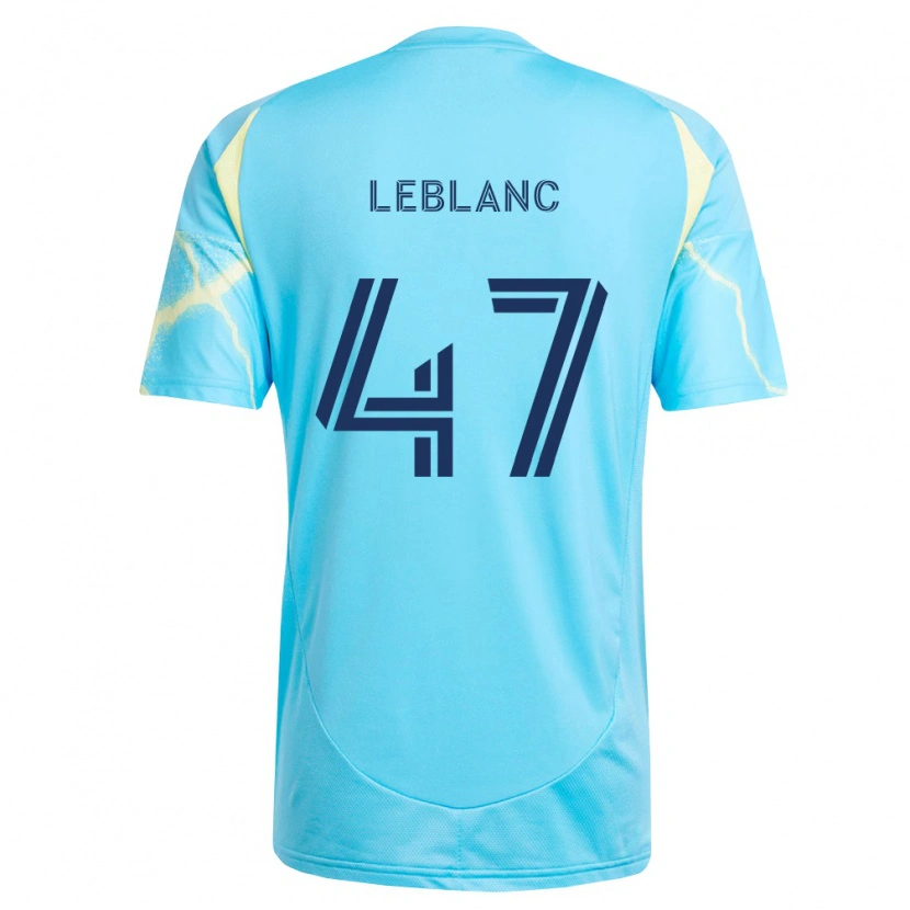 Danxen Kinderen Kellan Leblanc #47 Lichtblauw Zwart Lichtgeel Uitshirt Uittenue 2026/27 T-Shirt