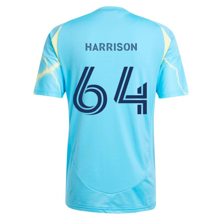 Danxen Kinderen Joshua Harrison #64 Lichtblauw Zwart Lichtgeel Uitshirt Uittenue 2026/27 T-Shirt
