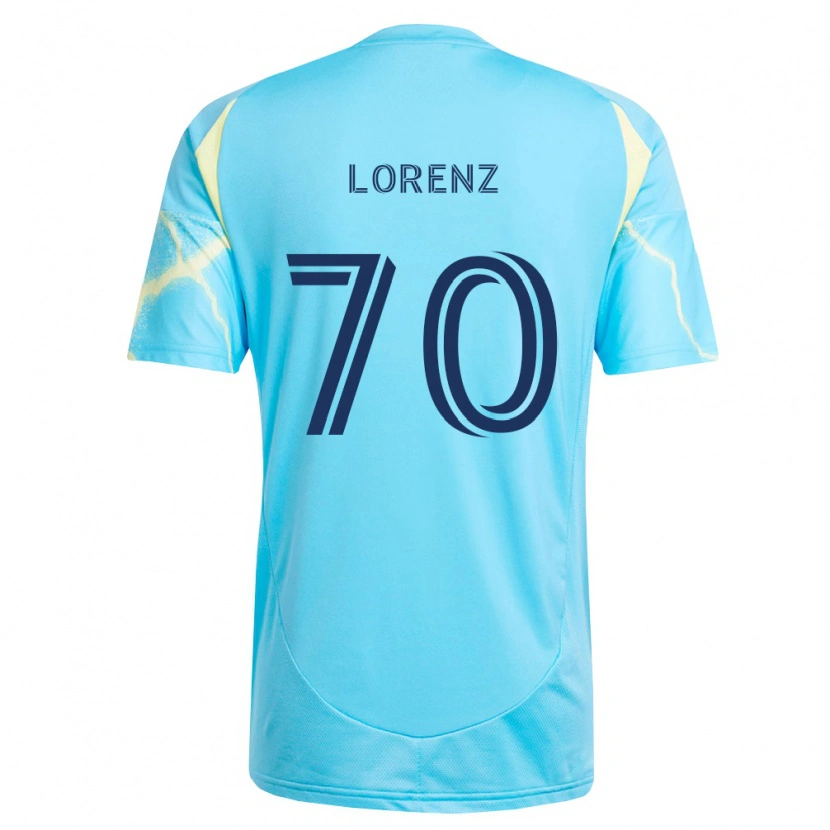 Danxen Kinderen Charli Lorenz #70 Lichtblauw Zwart Lichtgeel Uitshirt Uittenue 2026/27 T-Shirt