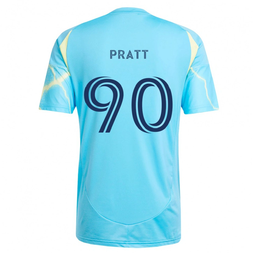 Danxen Kinderen Oliver Pratt #90 Lichtblauw Zwart Lichtgeel Uitshirt Uittenue 2026/27 T-Shirt