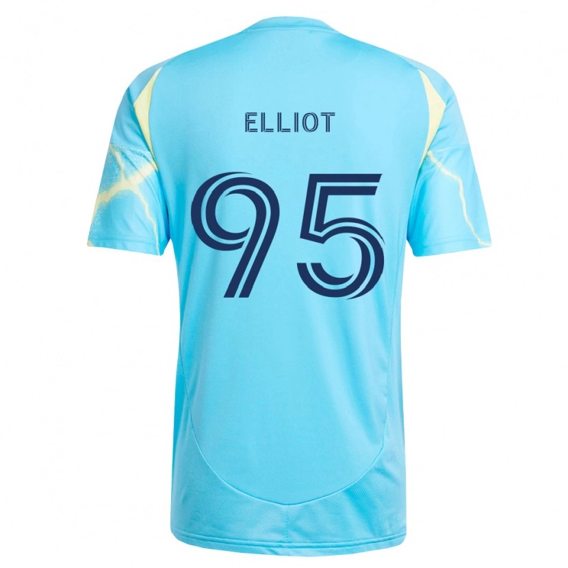 Danxen Kinderen Daniel Elliot #95 Lichtblauw Zwart Lichtgeel Uitshirt Uittenue 2026/27 T-Shirt