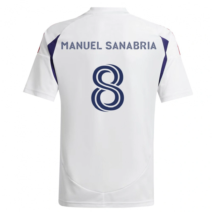 Danxen Kinderen Juan Manuel Sanabria #8 Koninklijk Blauw Rood Bruin Uitshirt Uittenue 2026/27 T-Shirt