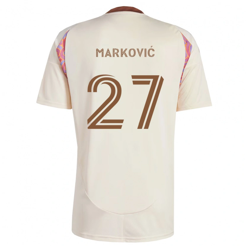 Danxen Kinderen Nikola Marković #27 Off-White Roze Uitshirt Uittenue 2026/27 T-Shirt