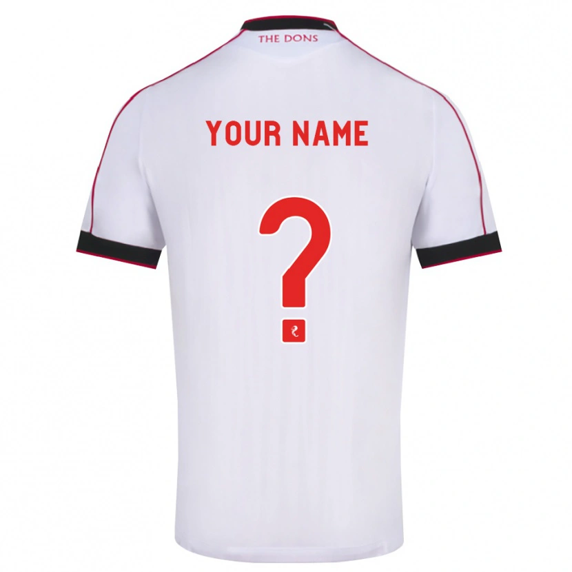 Danxen Kinderen Uw Naam #0 Zwart Rood Wit Uitshirt Uittenue 2026/27 T-Shirt
