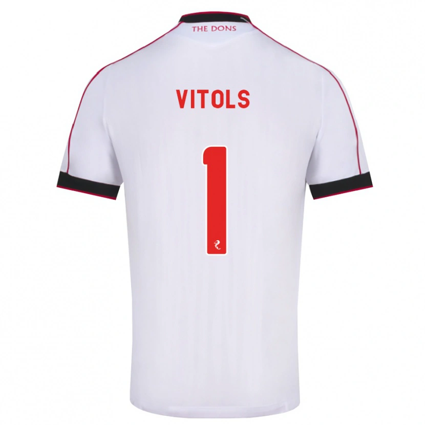 Danxen Kinderen Rodrigo Vitols #1 Zwart Rood Wit Uitshirt Uittenue 2026/27 T-Shirt