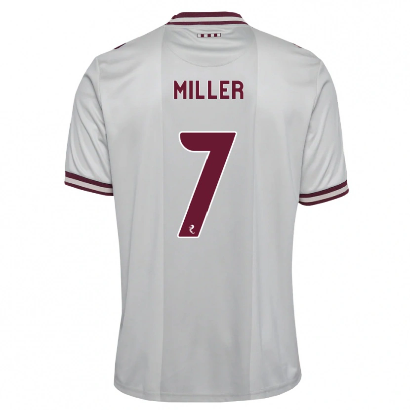 Danxen Kinderen Calvin Miller #7 Wit Bordeauxrood Uitshirt Uittenue 2026/27 T-Shirt