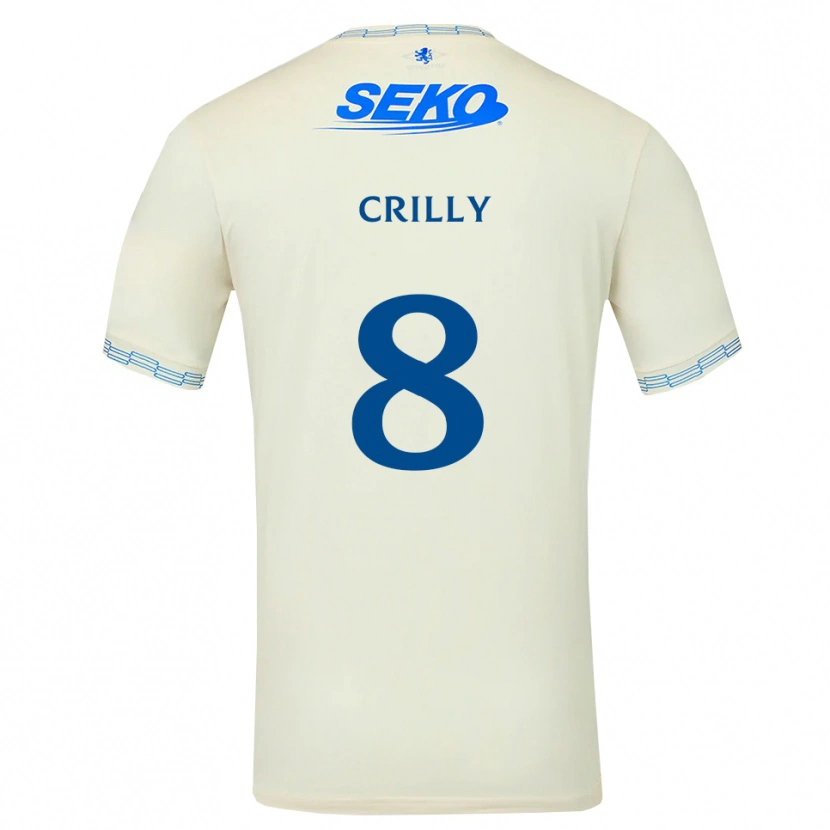 Danxen Kinderen Aiden Crilly #8 Diepblauw Wit Uitshirt Uittenue 2026/27 T-Shirt