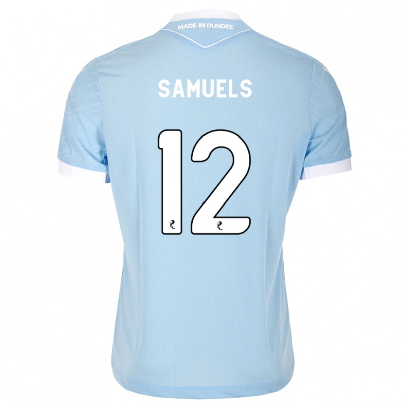 Danxen Kinderen Imari Samuels #12 Lichthemelsblauw Wit Uitshirt Uittenue 2026/27 T-Shirt