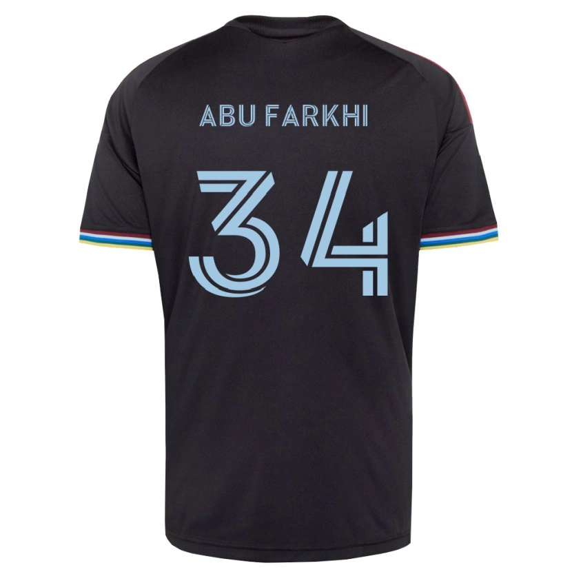 Danxen Kinderen Sayed Abu Farkhi #34 Zwart Hemelsblauw Thuisshirt Thuistenue 2026/27 T-Shirt