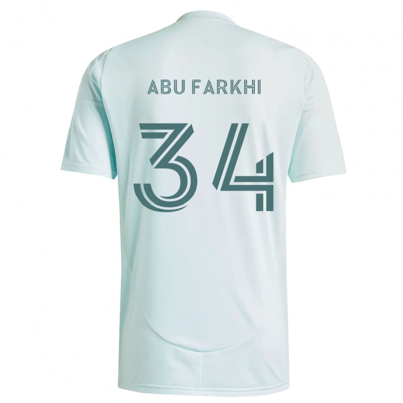 Danxen Kinderen Sayed Abu Farkhi #34 Wit Lichtgroen Uitshirt Uittenue 2026/27 T-Shirt