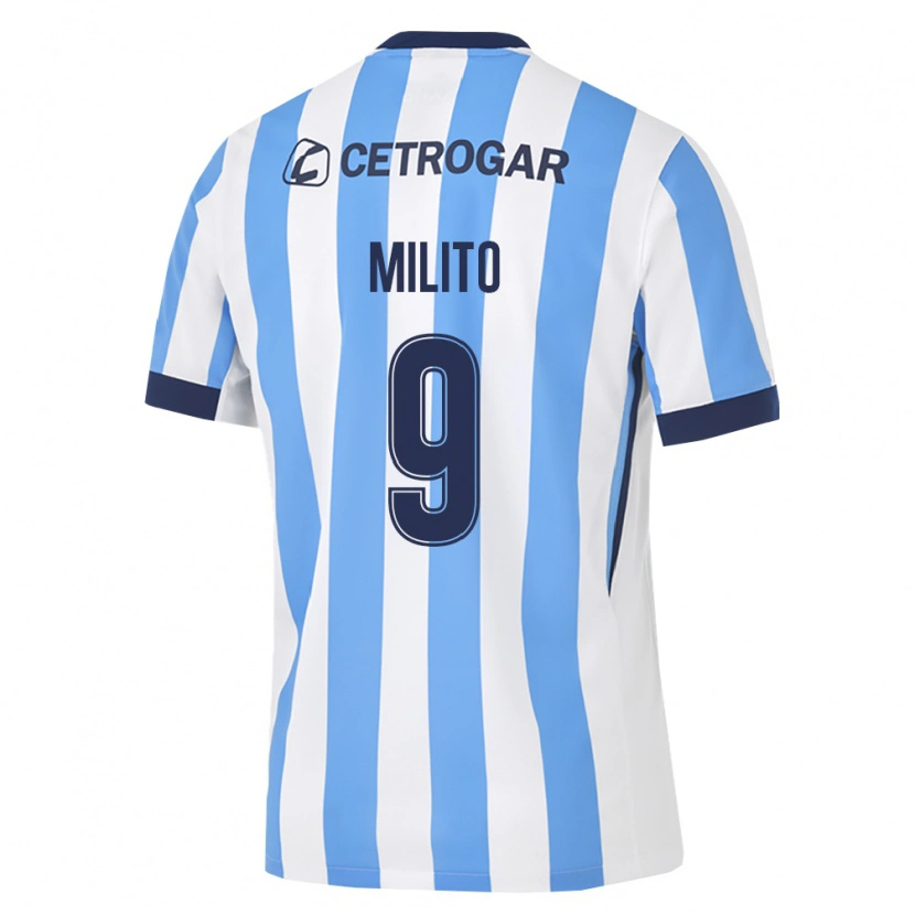Danxen Heren Leandro Milito #9 Lichtblauw Wit Zwart Thuisshirt Thuistenue 2026/27 T-Shirt