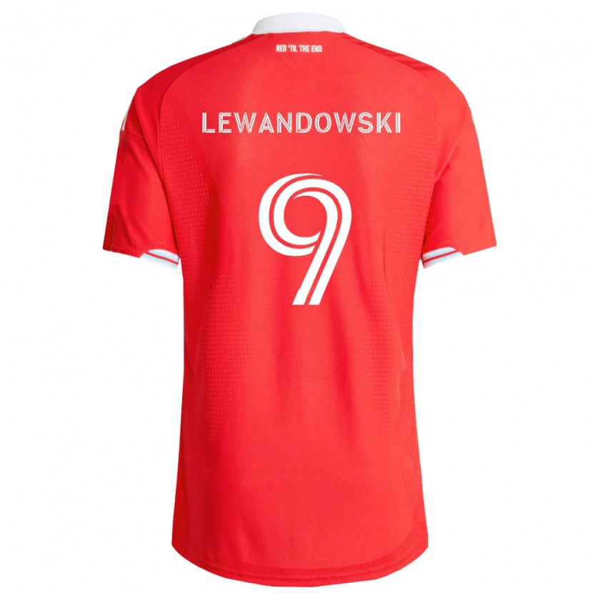 Danxen Heren Robert Lewandowski #9 Rood Diep Blauw Wit Thuisshirt Thuistenue 2026/27 T-Shirt