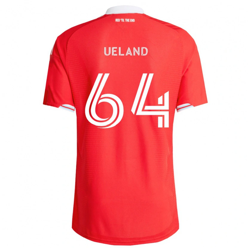 Danxen Heren Andreas Ueland #64 Rood Diep Blauw Wit Thuisshirt Thuistenue 2026/27 T-Shirt