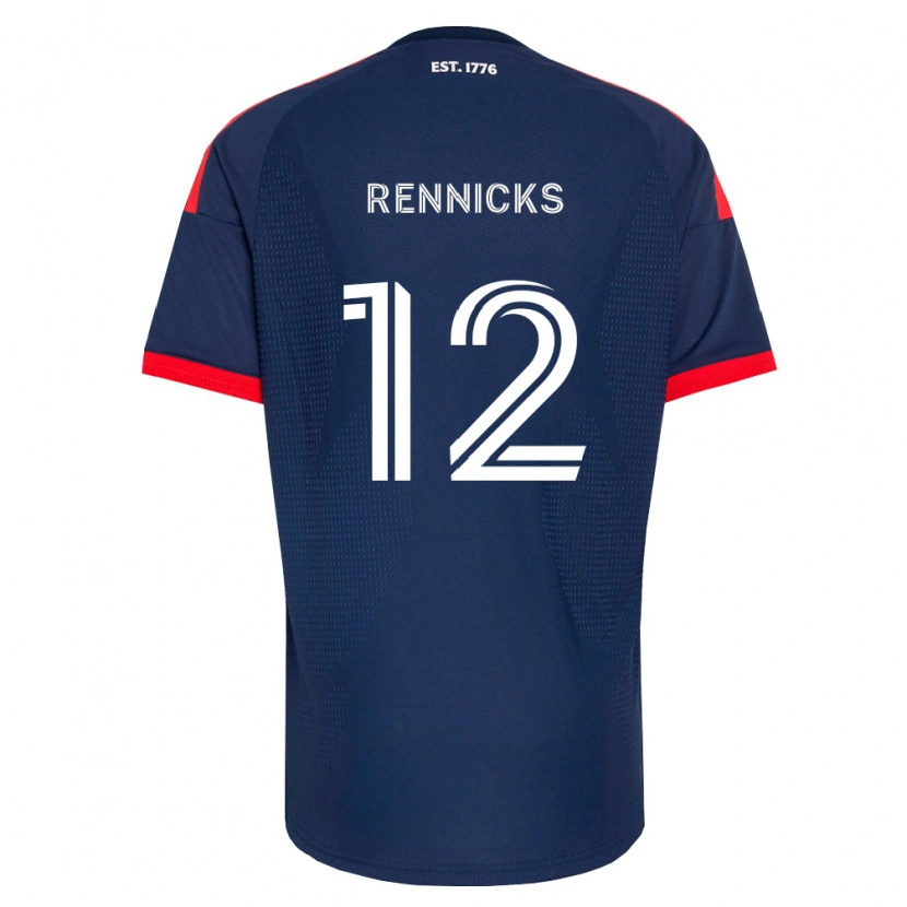 Danxen Heren Justin Rennicks #12 Koninklijk Blauw Rood Wit Thuisshirt Thuistenue 2026/27 T-Shirt