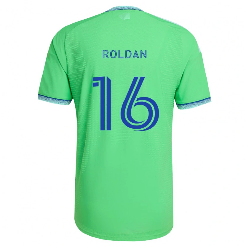 Danxen Heren Álex Roldán #16 Groen Lichtblauw Thuisshirt Thuistenue 2026/27 T-Shirt