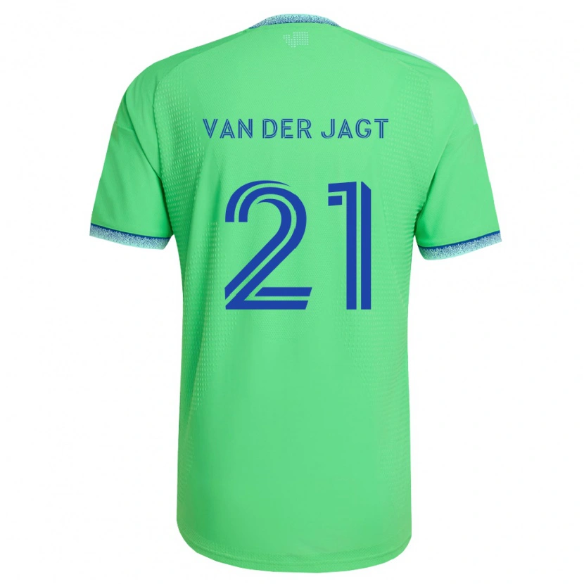 Danxen Heren Olivia Van Der Jagt #21 Groen Lichtblauw Thuisshirt Thuistenue 2026/27 T-Shirt