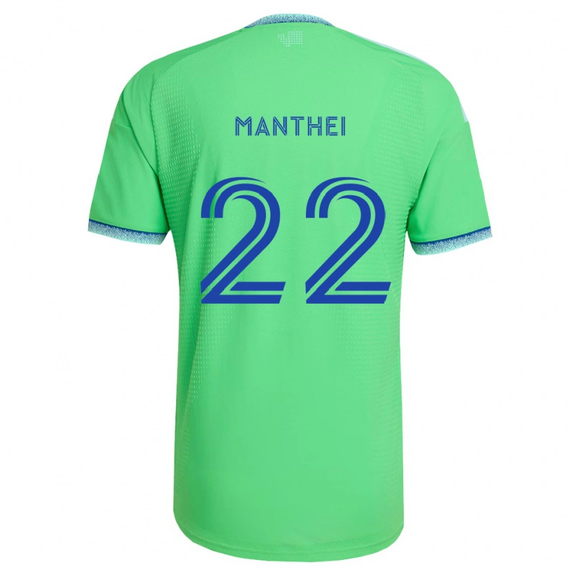 Danxen Heren Leahi Manthei #22 Groen Lichtblauw Thuisshirt Thuistenue 2026/27 T-Shirt