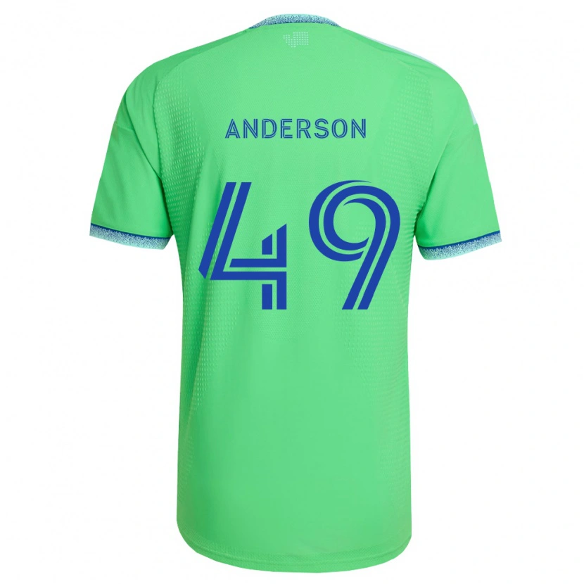 Danxen Heren Hunter Anderson #49 Groen Lichtblauw Thuisshirt Thuistenue 2026/27 T-Shirt