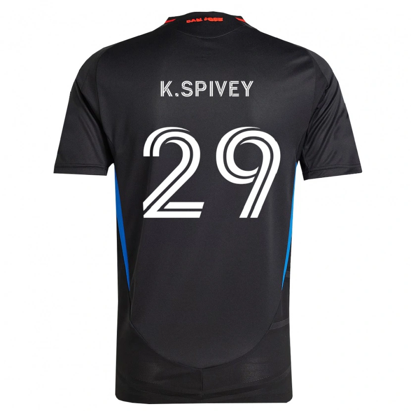 Danxen Heren Kaedren Spivey #29 Blauw Wit Zwart Thuisshirt Thuistenue 2026/27 T-Shirt