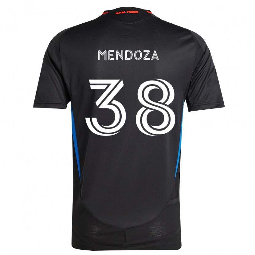 Danxen Heren Edwyn Mendoza #38 Blauw Wit Zwart Thuisshirt Thuistenue 2026/27 T-Shirt