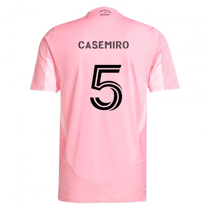 Danxen Heren Casemiro #5 Roze Zwart Thuisshirt Thuistenue 2026/27 T-Shirt