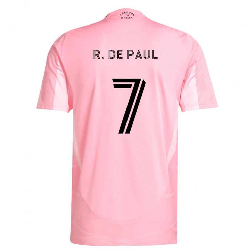 Danxen Heren Rodrigo De Paul #7 Roze Zwart Thuisshirt Thuistenue 2026/27 T-Shirt