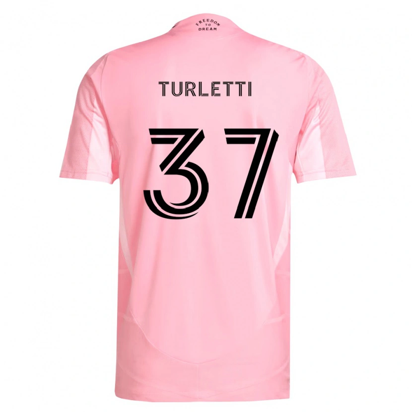 Danxen Heren Mateo Turletti #37 Roze Zwart Thuisshirt Thuistenue 2026/27 T-Shirt