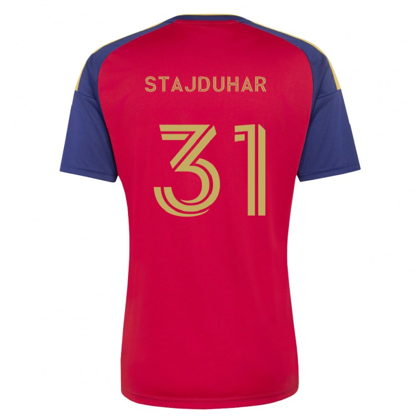Danxen Heren Mason Stajduhar #31 Koninklijk Blauw Bruin Rood Thuisshirt Thuistenue 2026/27 T-Shirt
