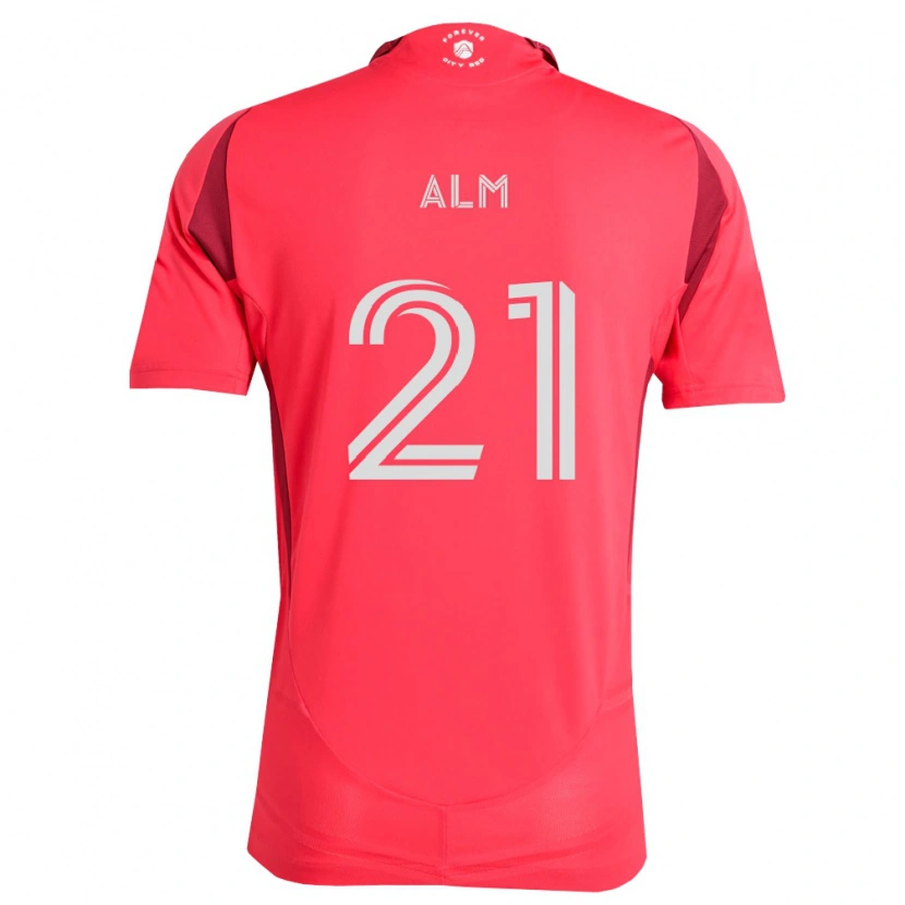 Danxen Heren Rasmus Alm #21 Magenta Wit Thuisshirt Thuistenue 2026/27 T-Shirt