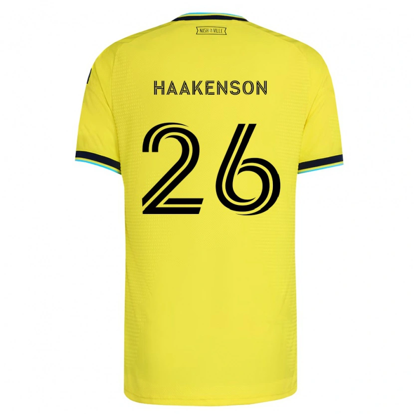 Danxen Heren Luke Haakenson #26 Helder Geel Marineblauw Thuisshirt Thuistenue 2026/27 T-Shirt
