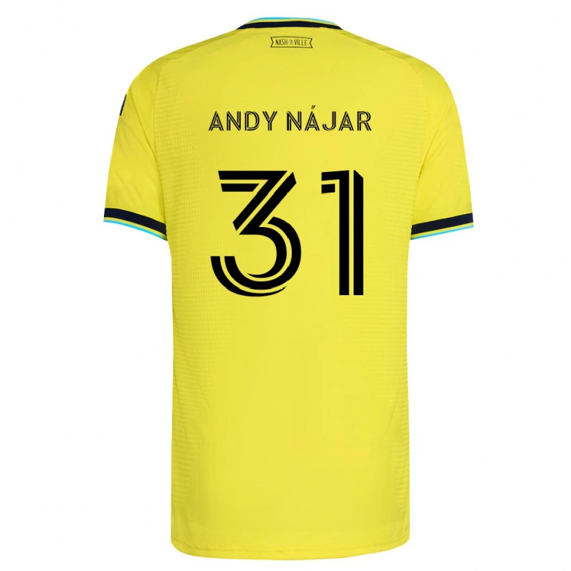 Danxen Heren Andy Nájar #31 Helder Geel Marineblauw Thuisshirt Thuistenue 2026/27 T-Shirt